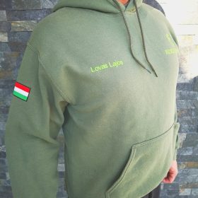 Kapucnis Pulóver - Military Zöld