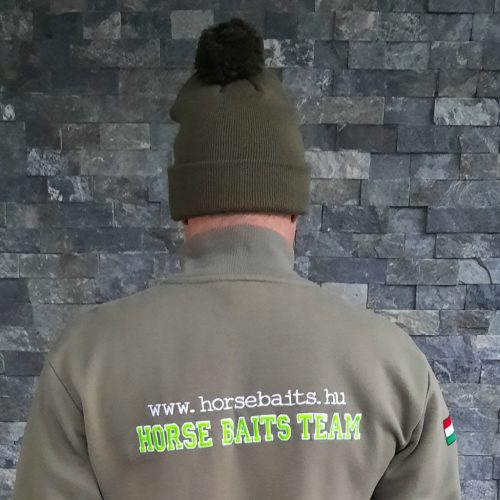 Kötött vastag Pom Pom bojtos zöld sapka